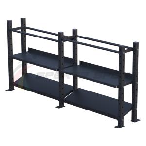 Купить Модульный стеллаж для гантелей, гирь и медболов 2580х430х1200 (2 секции) в Опочке 
