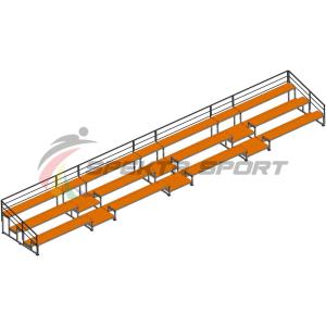 Купить Трибуна для зрителей 3 ряда на 66 мест с перилами в Опочке 
