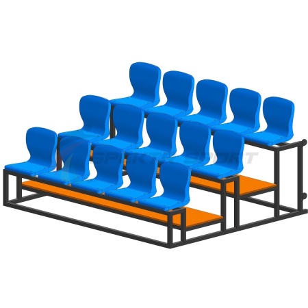 Купить Трибуна мобильная 3 ряда сиденья пластиковые на 15 мест в Опочке 